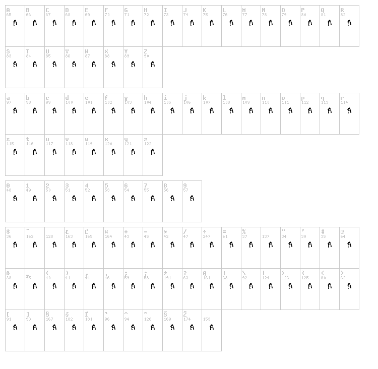 Juanjos Hot Legs font map